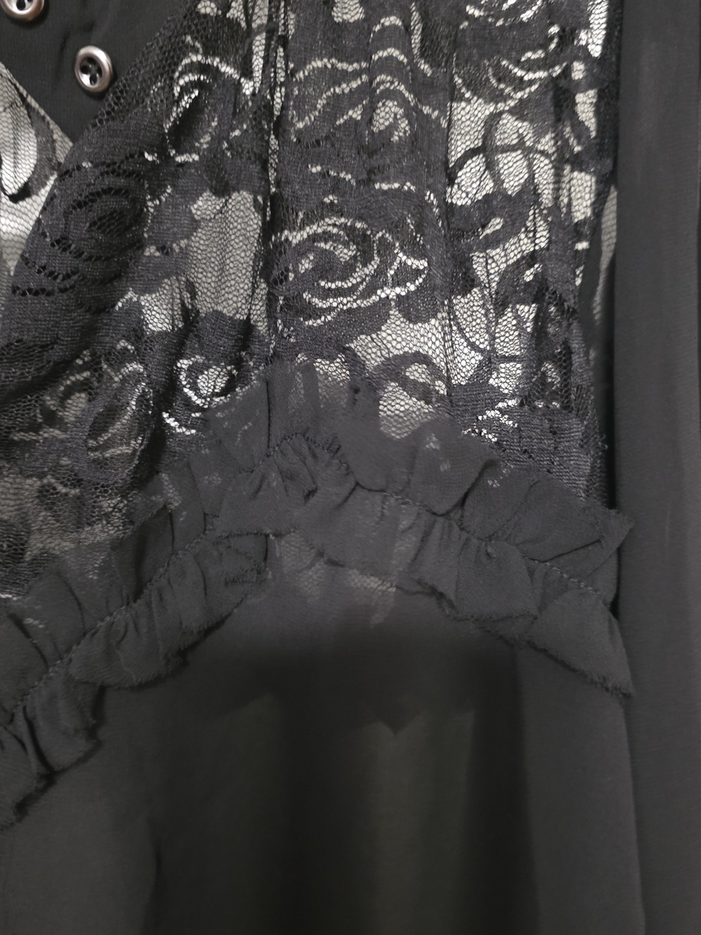 Torrid Nightfall Black Lace-Trim Blouse - Picture 2 of 4
